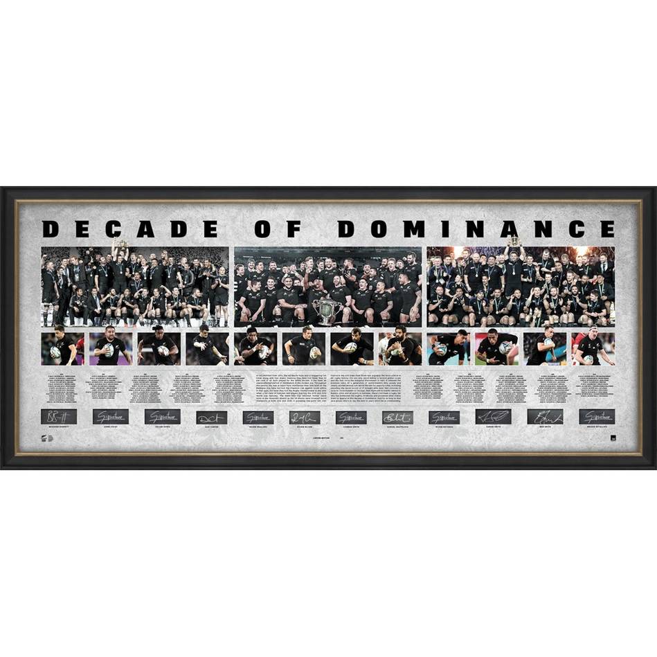 All Blacks Signed Decade of Dominance Official NZRU Print Framed - 4732