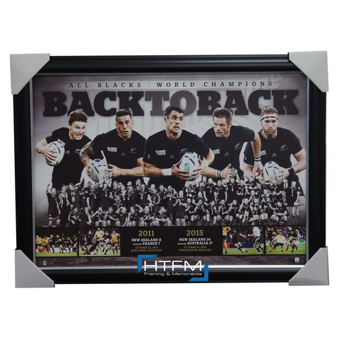 All Blacks Back to Back 2011 & 2015 World Cup Champions L/e Print Framed Carter - 2597