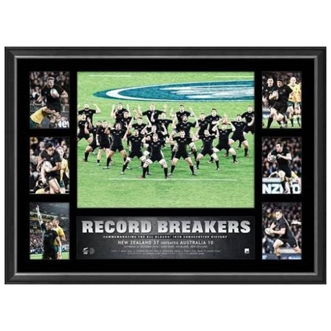All Blacks Rugby Union 2016 Record Breakers 18 Wins World Record Tribute Frame - 3000