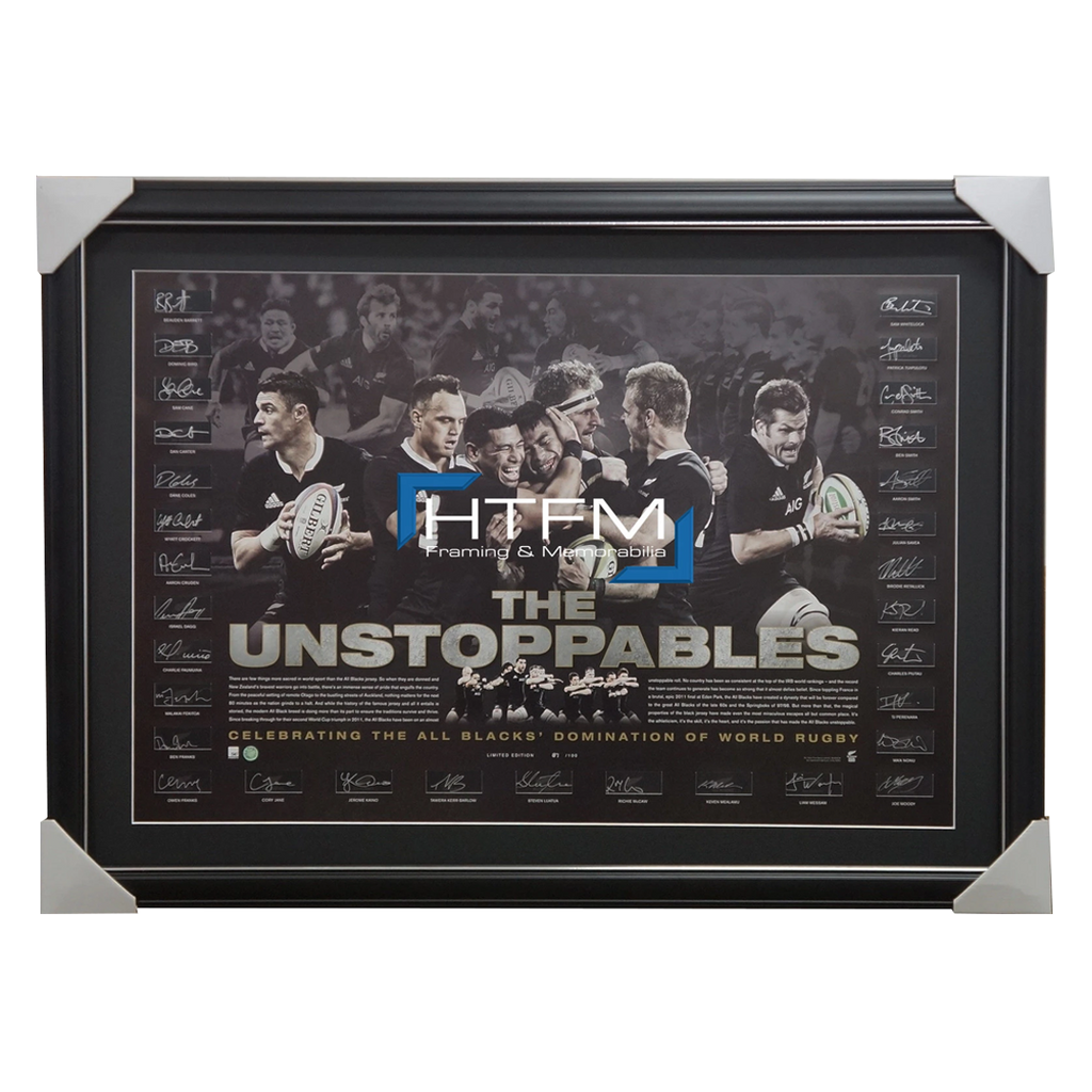 All Blacks 'the Unstoppables' Lithograph Hand Signed by Team - 2802