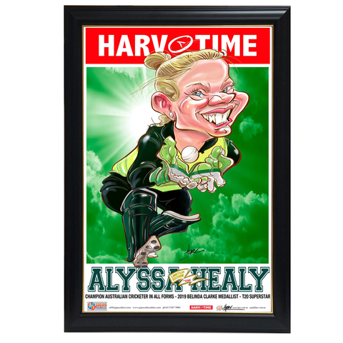 Alyssa Healy, Womens Cricket Harv Time Print Framed - 4053
