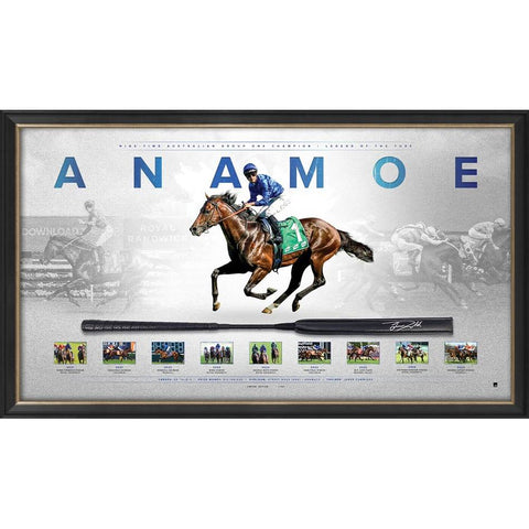 Anamoe Signed Whip Display Official Print Framed 2022 Cox Plate Champion - 5337