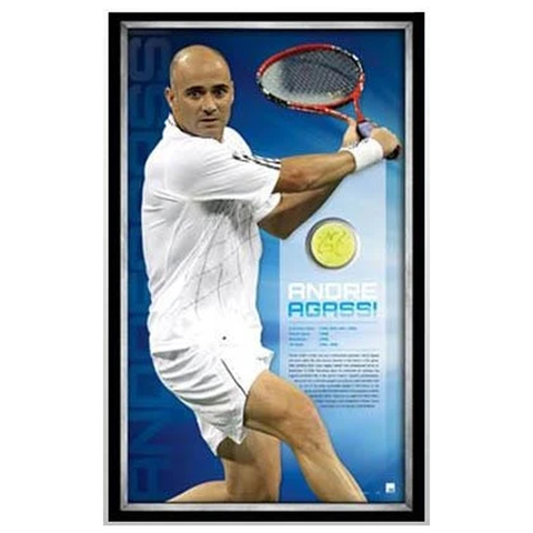 Andre Agassi Signed Ball and Print L/e to 100 Only Framed - 1151