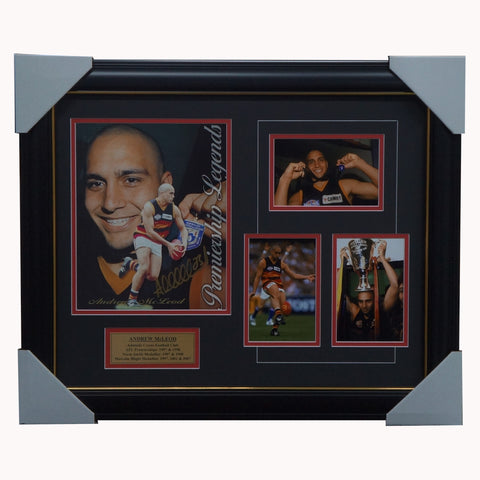 Andrew McLeod Signed Adelaide Crows Premiers Photo Collage Framed - 4902