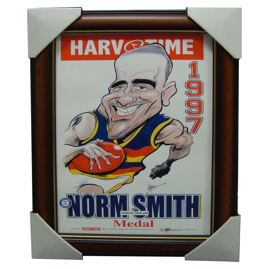 Andrew Mcleod Adelaide Crows 1997 Norm Smith Medallist L/e Print Framed - 1523