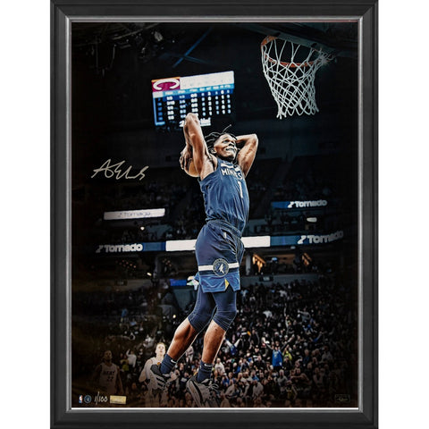 Anthony Edwards Signed Minesota Timberwolves Official NBA Panini Signed Photo Framed - 5342