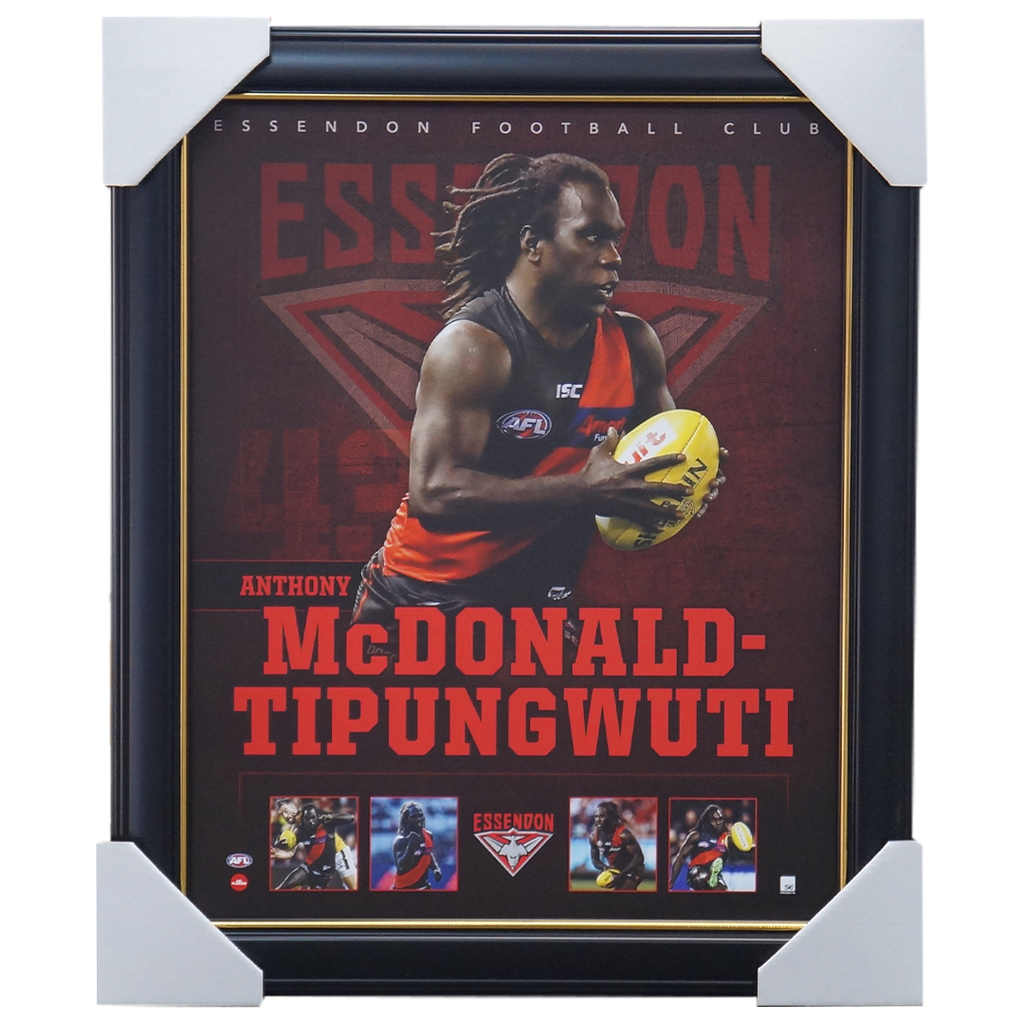 Anthony Mcdonald Tipungwuti Essendon Official Afl Print Framed New - 3751