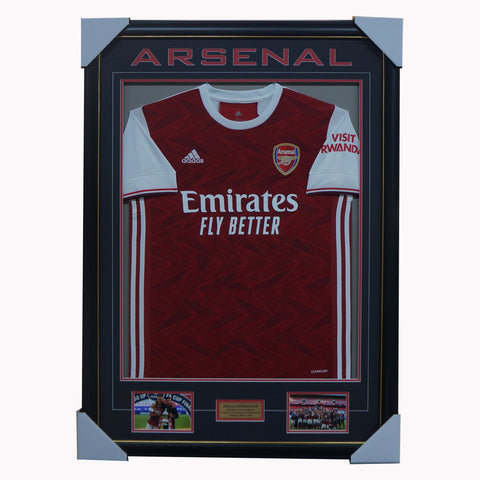 Arsenal Signed 2019/20 FA Cup Champions Team Signed Jersey Framed - 4534