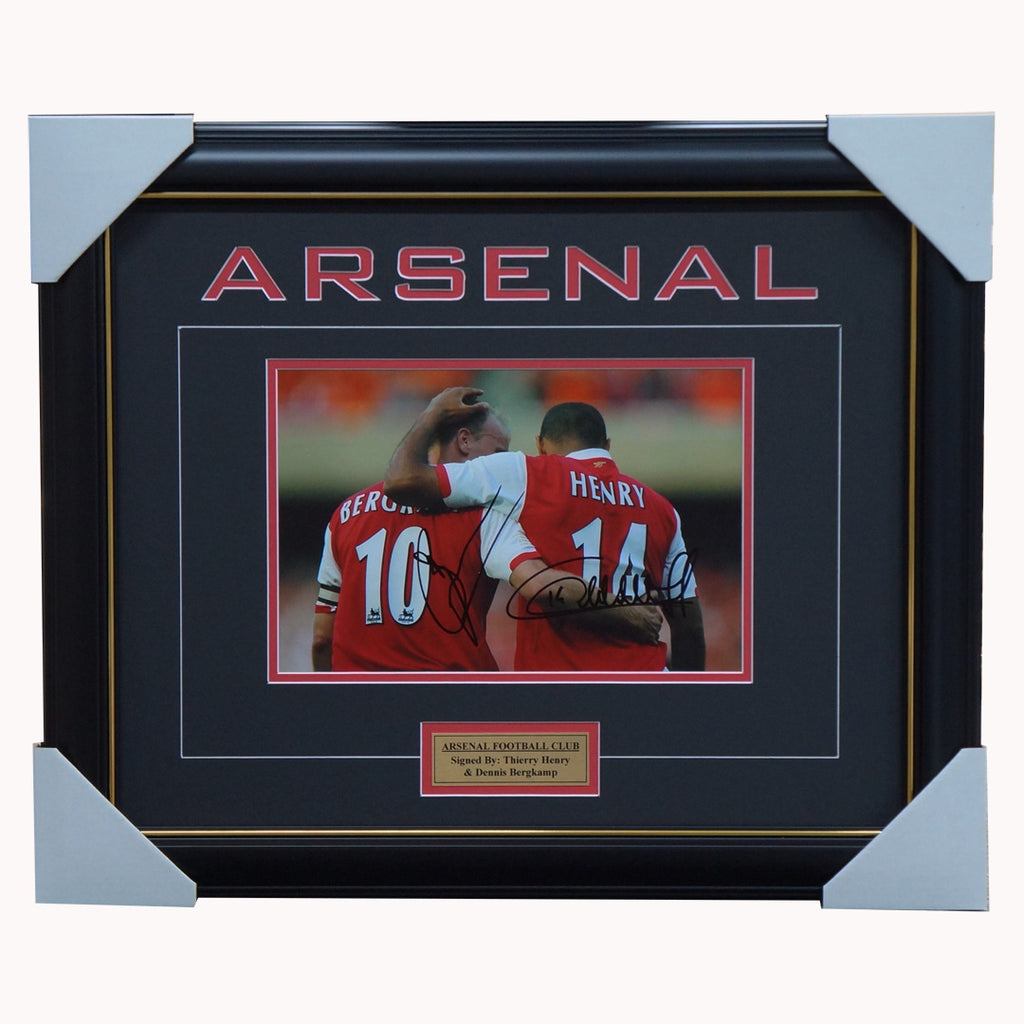 Arsenal Dual Signed Thierry Henry & Dennis Bergkamp Arsenal Football Club Photo Framed - 4500