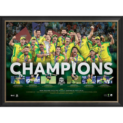 Australia ICC T20 World Cup Champions Official Sportsprint Framed - 4929
