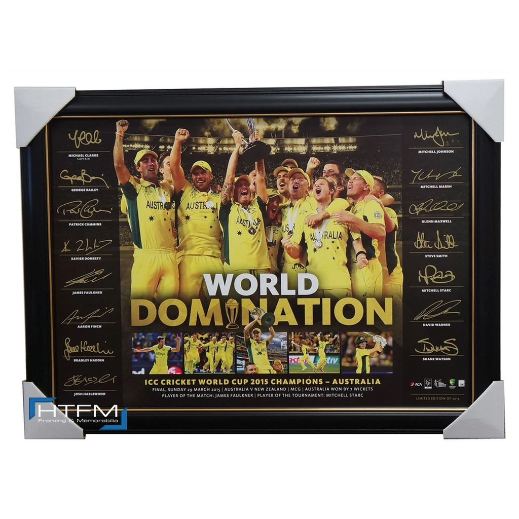 Australia 2015 Icc Cricket World Champions L/e Official Print Framed Clarke - 1053