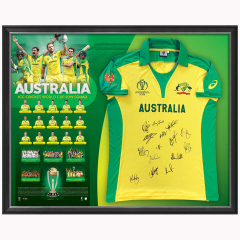 Australia 2019 Cricket One Day World Cup Team Official Acb Signed Jersey Framed - 3942