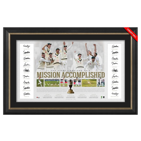 Australia Cricket Ashes Team Signed Mission Accomplished 2019 Official Acb Lithograph Framed - 3777