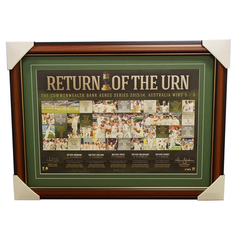 Australia Return of Ashes 2014 Signed L/e Acb Print Clarke & Johnson Frame - 1944