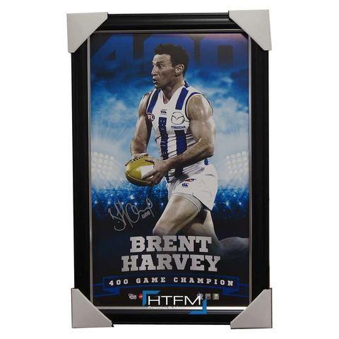 Brent Harvey Signed the 400 Club Kangaroos Vertiramic Framed Official Afl - 2516