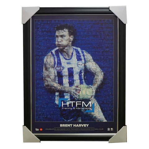 Brent Harvey the 400 Club Kangaroos Mosaic Print Framed Official Afl - 2517