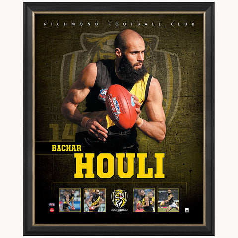 Bachar Houli Richmond Official Afl Player Print Framed New - 4380