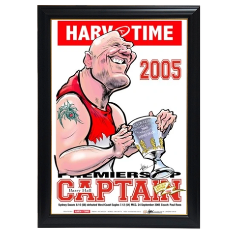 Barry Hall, 2005 Premiership Captain, Harv Time Print Framed - 4234