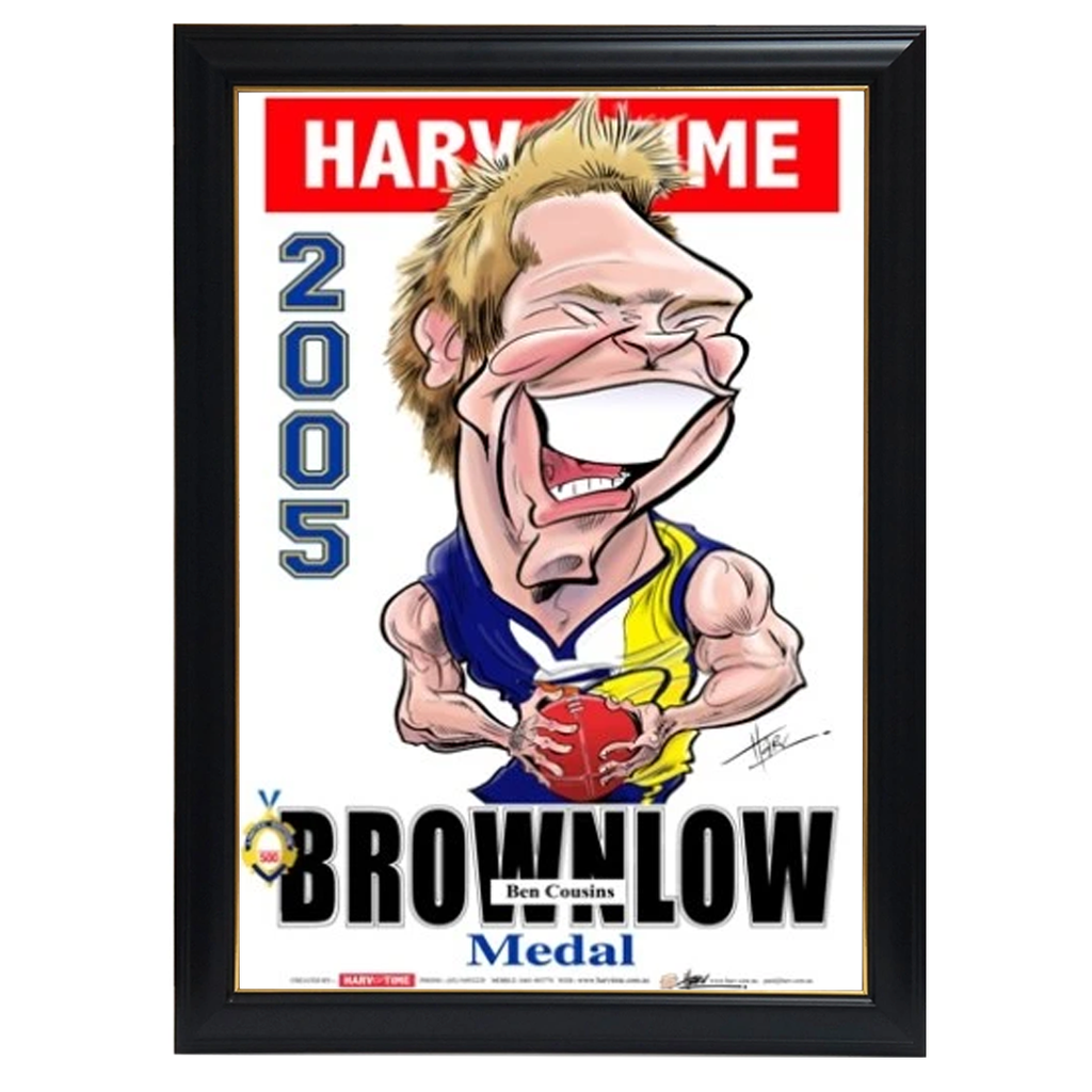 Ben Cousins, 2005 Brownlow, Harv Time Print Framed - 4229