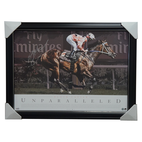 Black Caviar Hand Signed Unparalleled Horse Racing Litho Framed Peter Moody - 2979
