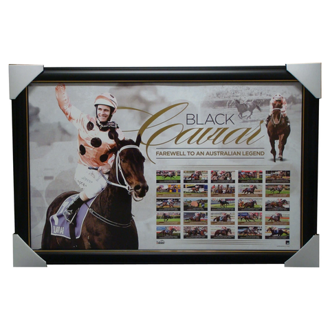 Black Caviar Retirement Print Featuring Each Individual Race Framed - 1296