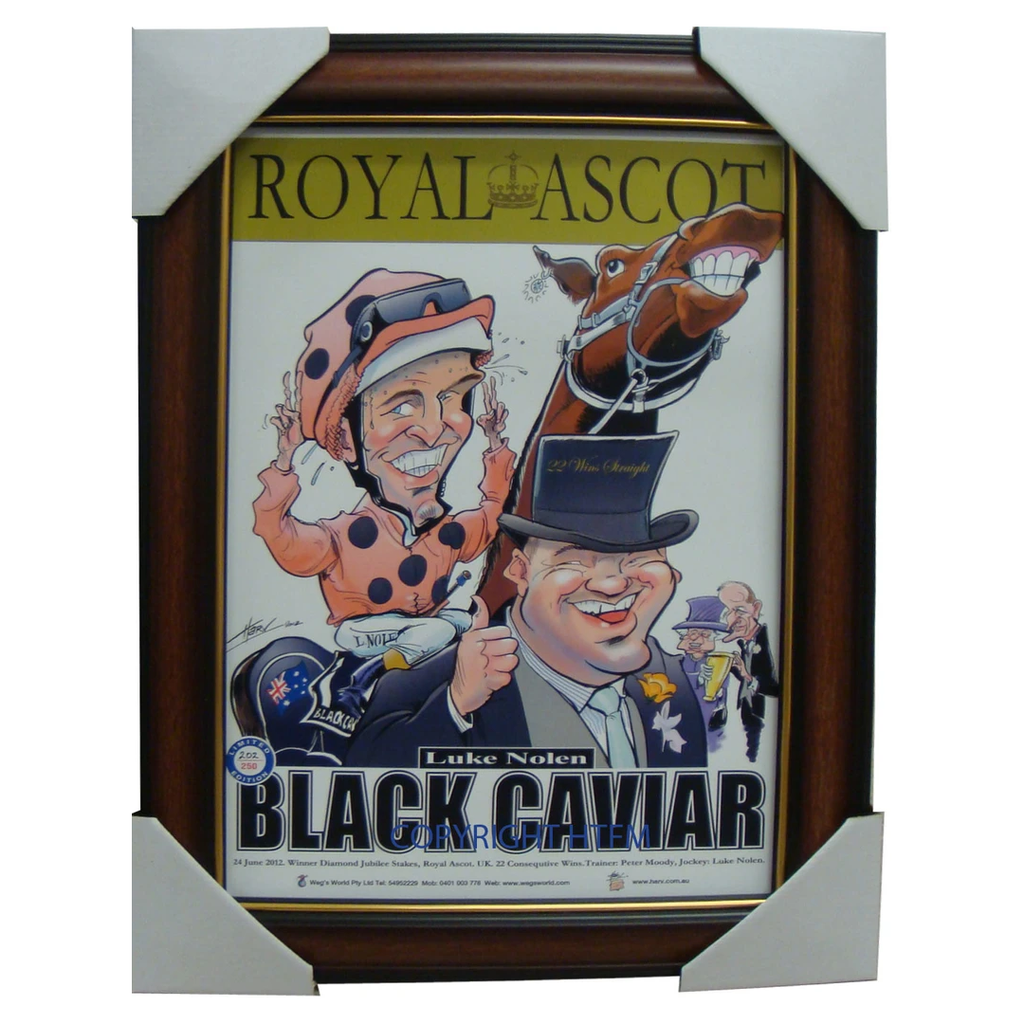 Black Caviar Royal Ascot Limited Edition Print Framed Luke Nolen Peter Moody - 1591
