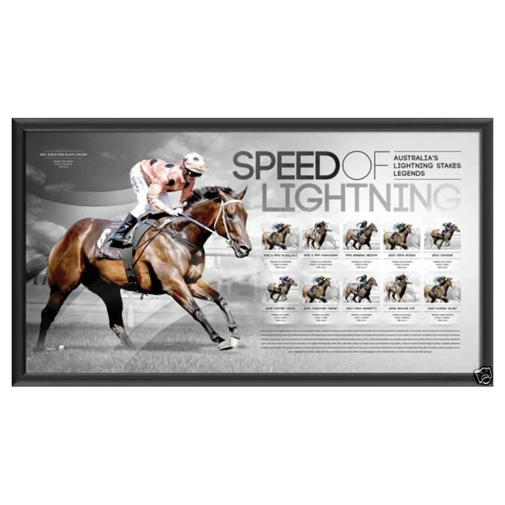 Black Caviar Speed of Lightning Official Horse Racing Print Framed - 3864