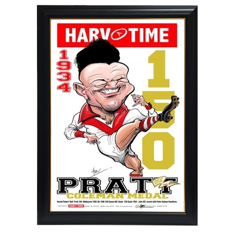Bob Pratt, 1934 Coleman Medallist, Harv Time Print Framed - 4307