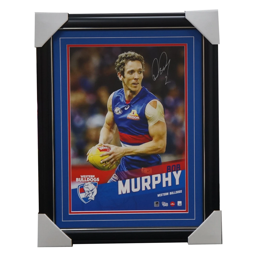 Bob Murphy Signed Western Bulldogs Official Afl Vertiramic Print Framed Aflpa - 3129