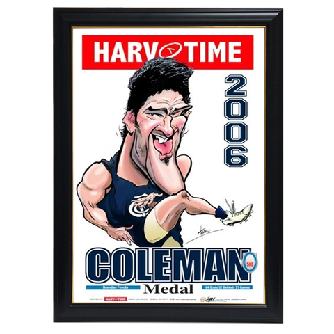 Brendan Fevola, 2006 Coleman Medal, Harv Time Print Framed - 4270