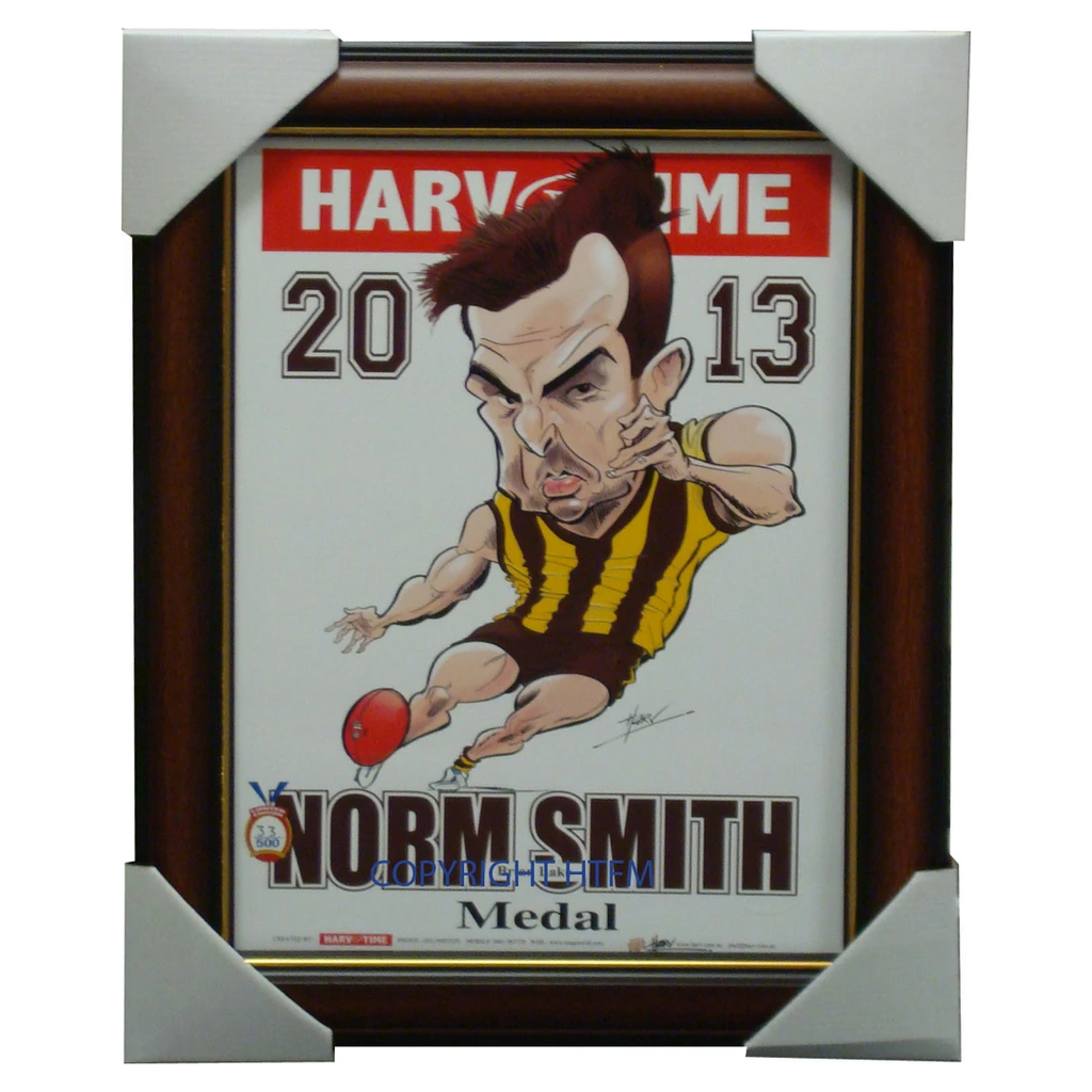 Brian Lake 2013 Norm Smith Medallist Harv Time L/e Print Framed 2013 Premiers - 1551