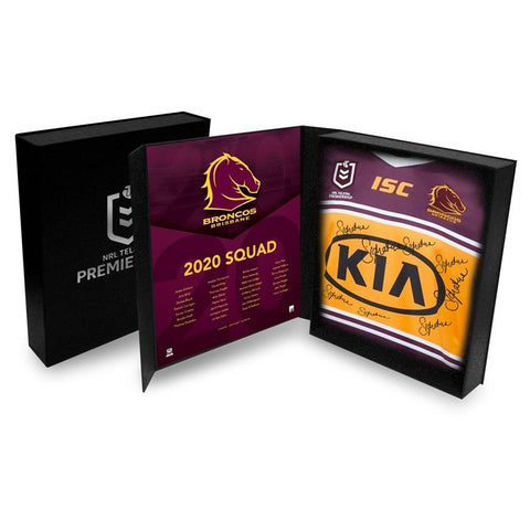 Brisbane Broncos 2020 Signed Nrl Official Team Guernsey in Display Box - 4441