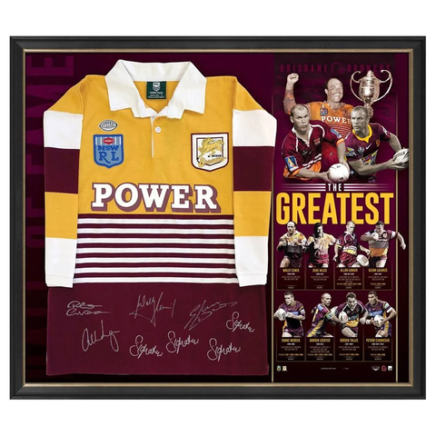 Brisbane Broncos Signed the Greatest Official Nrl Jersey Framed Lewis Lockyer Langer Tallis - 3566