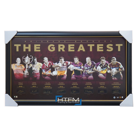 Brisbane Broncos Signed the Greatest Official Nrl Print Framed Lewis Lockyer Tallis Langer - 3567