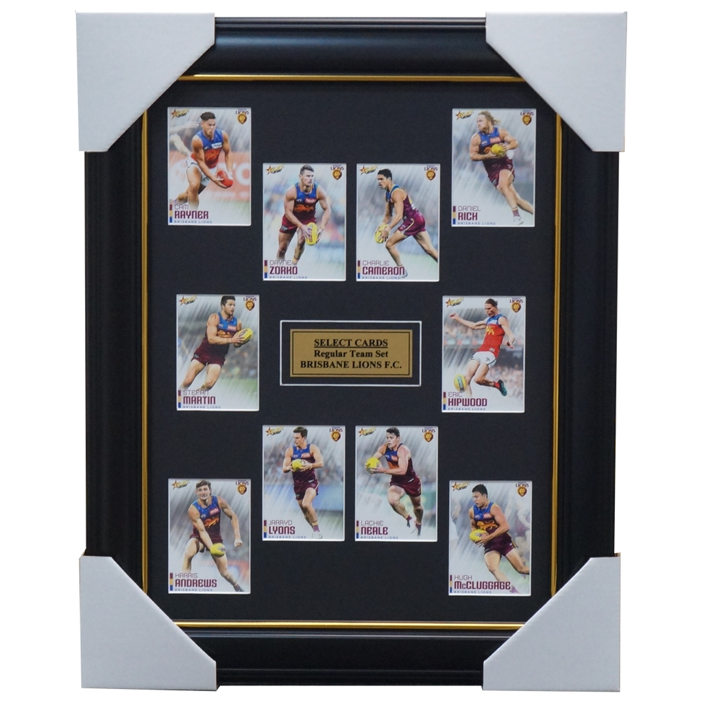 Brisbane Lions 2020 Select Team Card Set Framed Neale Rayner Zorko - 3995