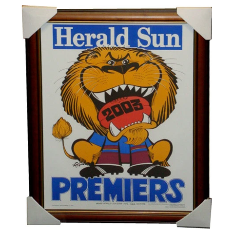Brisbane Lions 2003 Premiership Original Weg Poster Framed