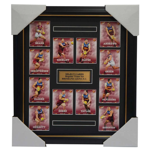 Brisbane Lions 2016 Select Card Team Set Framed Tom Rockliff, Dayne Zorko Beams - 2636