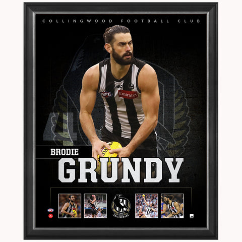 Brodie Grundy Collingwood Official Afl Print Framed New - 4381