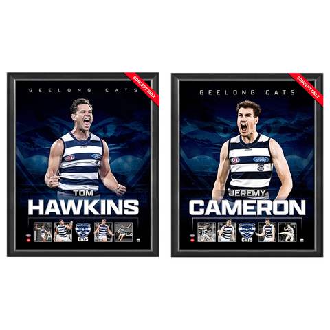 Geelong Package Official Licensed Afl Prints Framed Cameron Hawkins - 5221