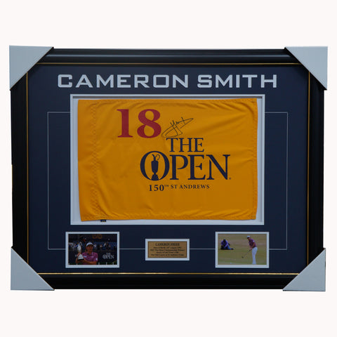 Cameron Smith 2022 The Open Champions Flag Signed Collage Framed - 5339