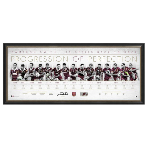 Cameron Smith Queensland Maroons State of Origin Signed Progression of Perfection Print Framed - 3950