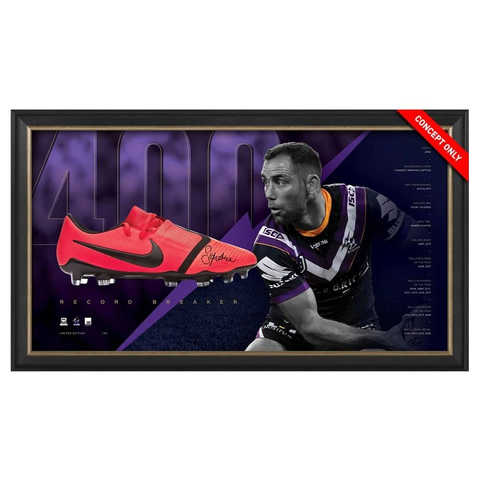Cameron Smith Signed Melbourne Storm 400 Game L/e Official Nrl Boot Box Framed - 3726