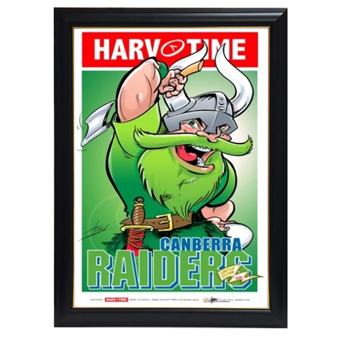 Canberra Raiders, Nrl Mascot Harv Time Print Framed - 4201