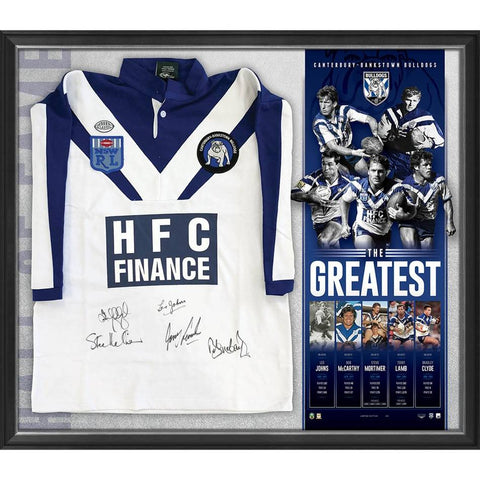 Canterbury Bankstown Signed Official Nrl the Greatest Jersey Framed - 4332