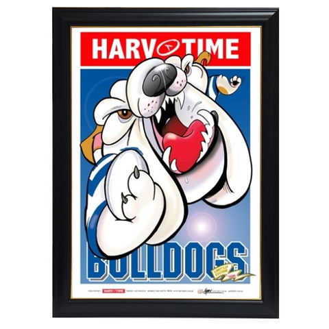 Canterbury Bulldogs, Nrl Mascot Harv Time Print Framed - 4192