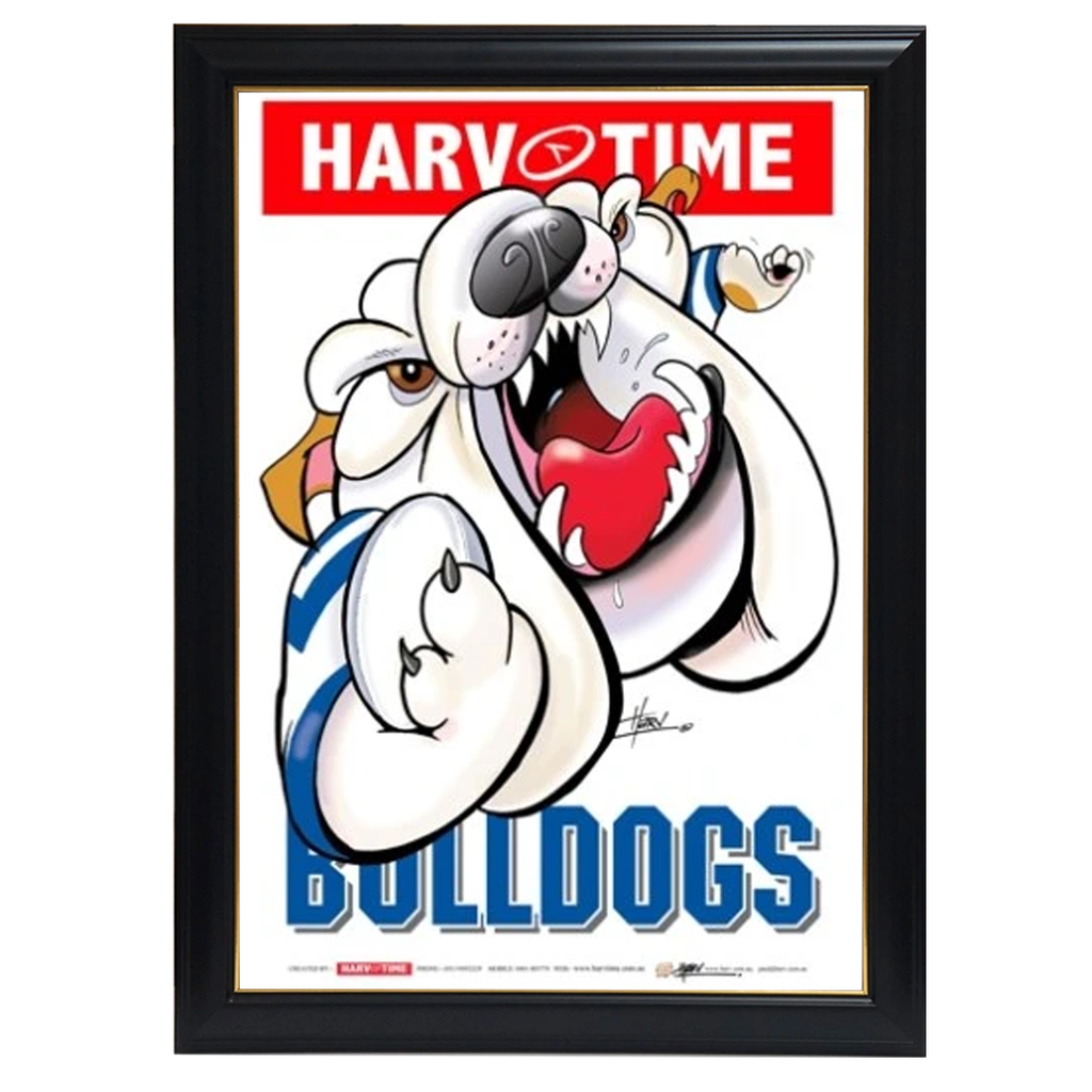 Canterbury Bulldogs, Nrl Mascot Print Harv Time Print Framed - 4160