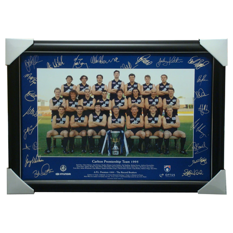 Carlton 1995 Premiers Preprint Official AFL Signed Framed Whole Team - 1425