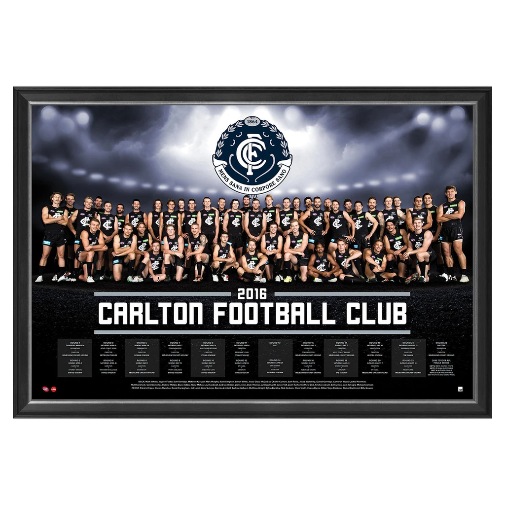 Carlton Blues 2016 Official Afl Team Print Framed Marc Murphy Patrick Cripps - 2721