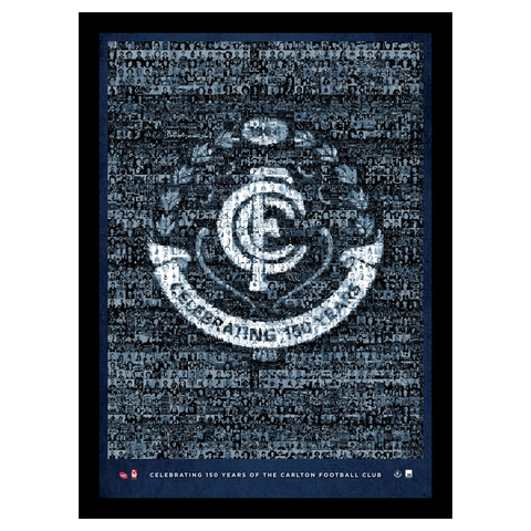 Carlton Football Club 150 Years Mosaic Afl Limited Edition Print Framed - 2856