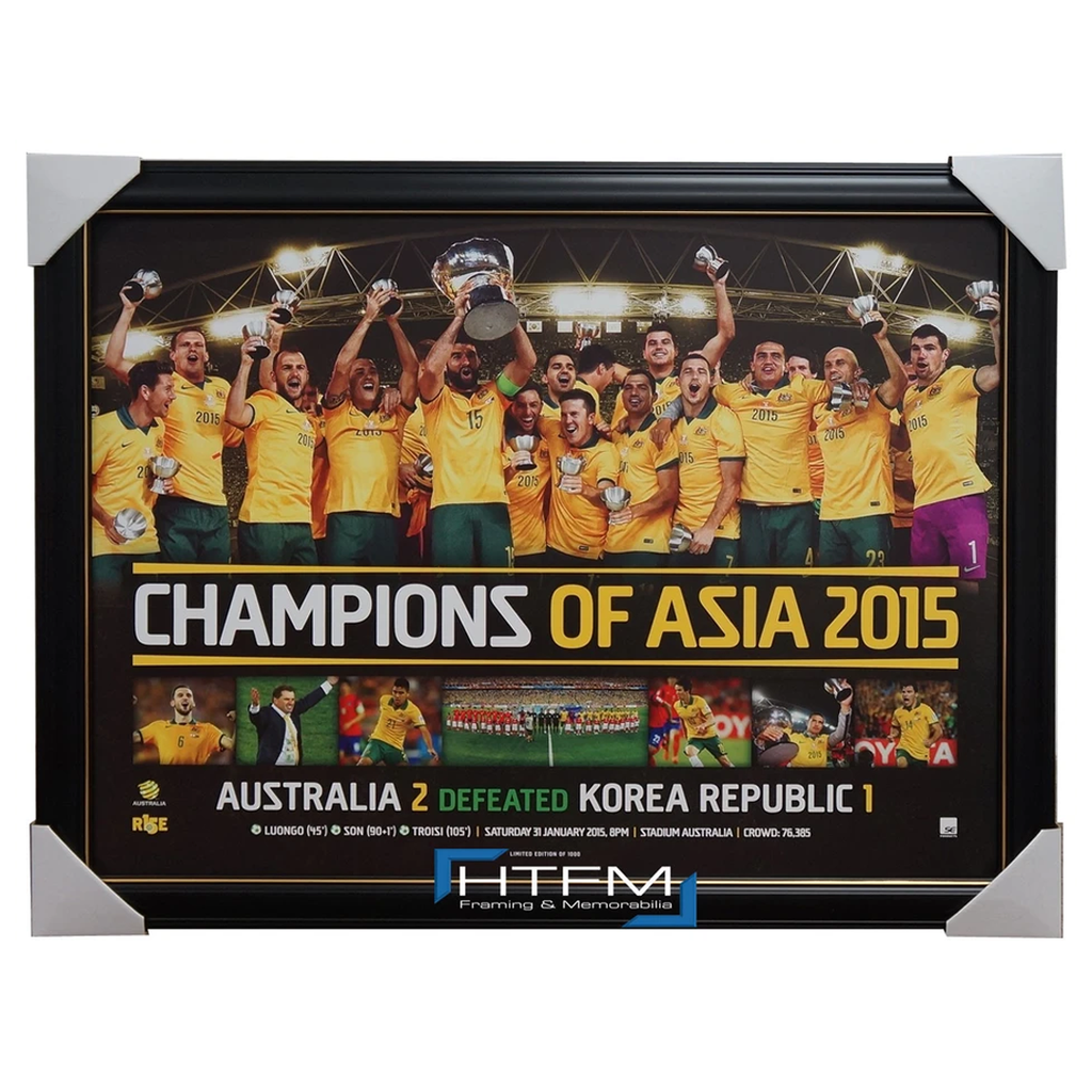 Champions of Asia Socceroos Limited Edition Print Framed Cahill Luongo - 1044